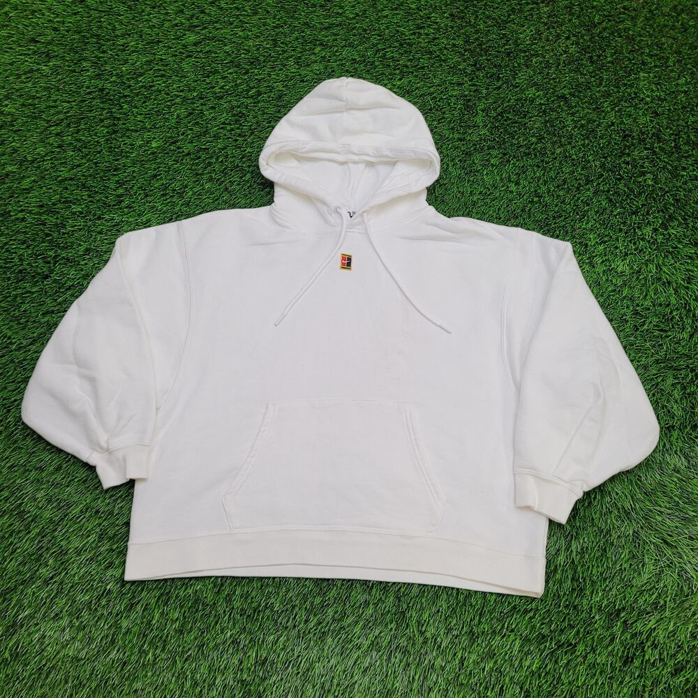 NIKE Hoodie Womes M 22x21 Baggy Boxy Cropped Center Check
